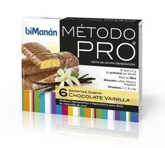Bimanan PRO Barritas Chocolate - Vainilla 6uds