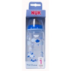 Nuk Biberon First Choice Cotton Party Azul Latex T1 300ml