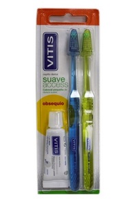 Vitis Cepillo Suave Access Duplo+Pasta Blanqueadora 15ml